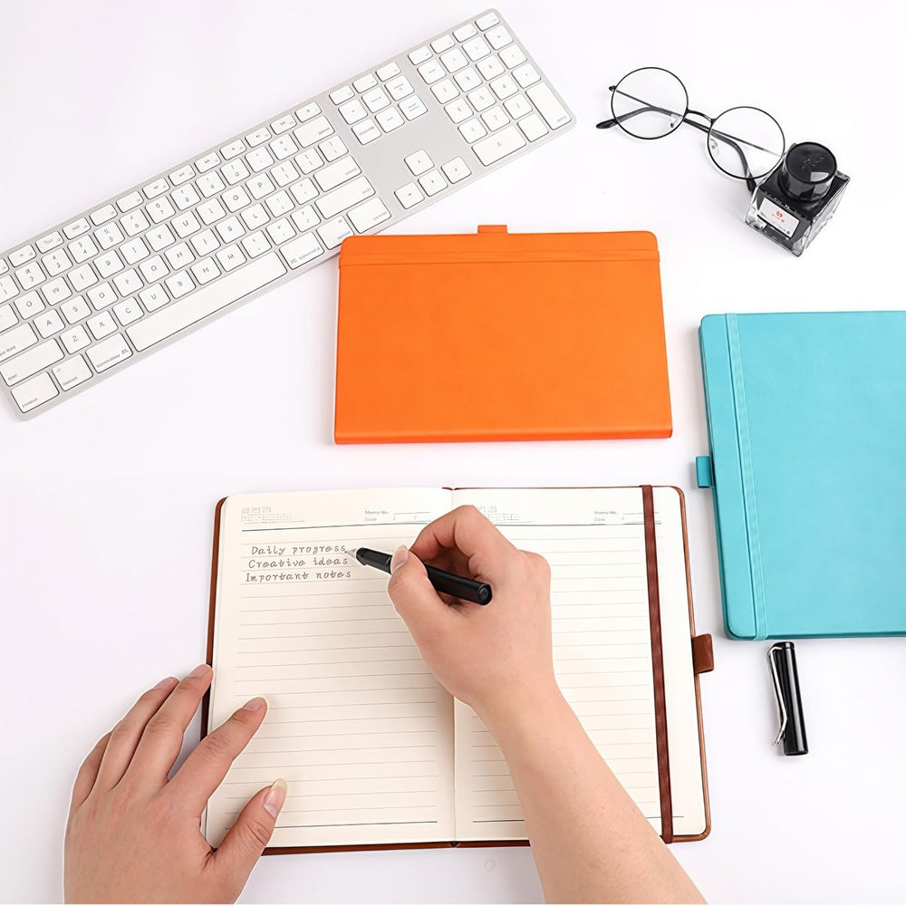 Customizable Personalized Notebook | Custom Logo, Text & Image A5 Journal Notebook | 200 Lined Pages 8.5" x 5.8" | Daily Writing Journal for Office, Students & Gift Giving, Black