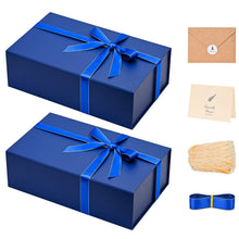 LIFELUM Gift Box 13.5''x10''x4'' Large Gifts Box with Magnetic Lids Black Gift Boxes for Father's Day graduation gifts Contains Card, Ribbon, Filler