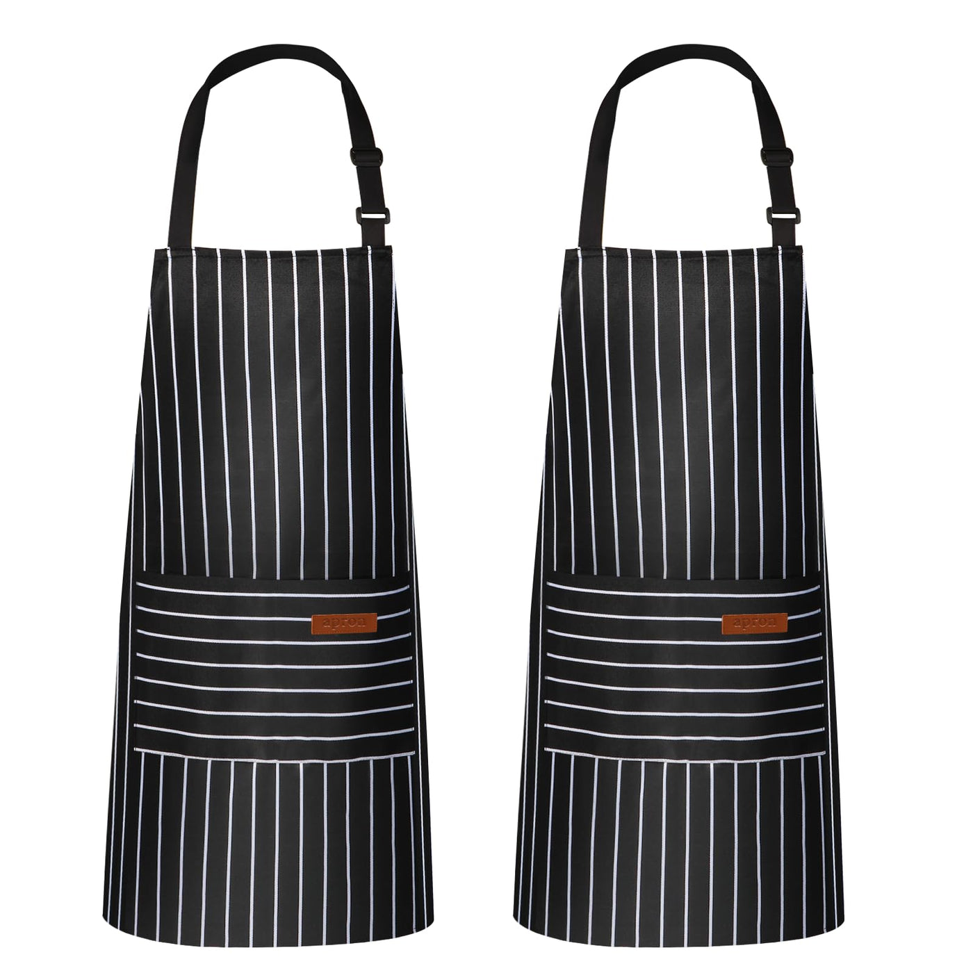 VALOME 2 Pack Kitchen Aprons, Apron for Cooking with 2 Pockets, Unisex Adjustable Neck Strap Chef Aprons for Men Women