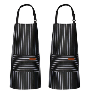 VALOME 2 Pack Kitchen Aprons, Apron for Cooking with 2 Pockets, Unisex Adjustable Neck Strap Chef Aprons for Men Women