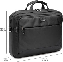 Amazon Basics 15.6 in Laptop Bag with Shoulder Strap and Handle, Large Capacity, Spacious Compartments, Black