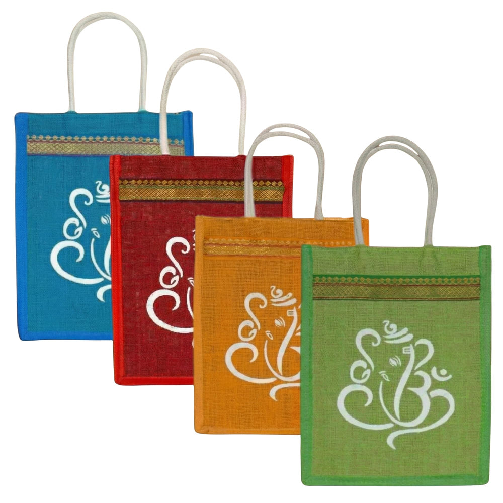 LOVENSPIRE Printed Jute Burlap Tote Gift Bags – Ideal for Wedding, Housewarming Favors, & Traditional Indian Return Gifts