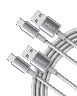 Anker Cable [2 Pack 6ft], USB A to USB C Cable for iPhone 17 Series,Samsung Galaxy S10 S10+, LG V30, Beats Fit Pro and More (Black).