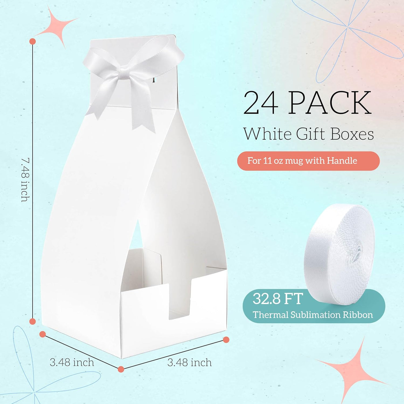 Joyclub Bundle of 6 Pack Mini Tumblers and 24 Pack Gift Boxes with Ribbon