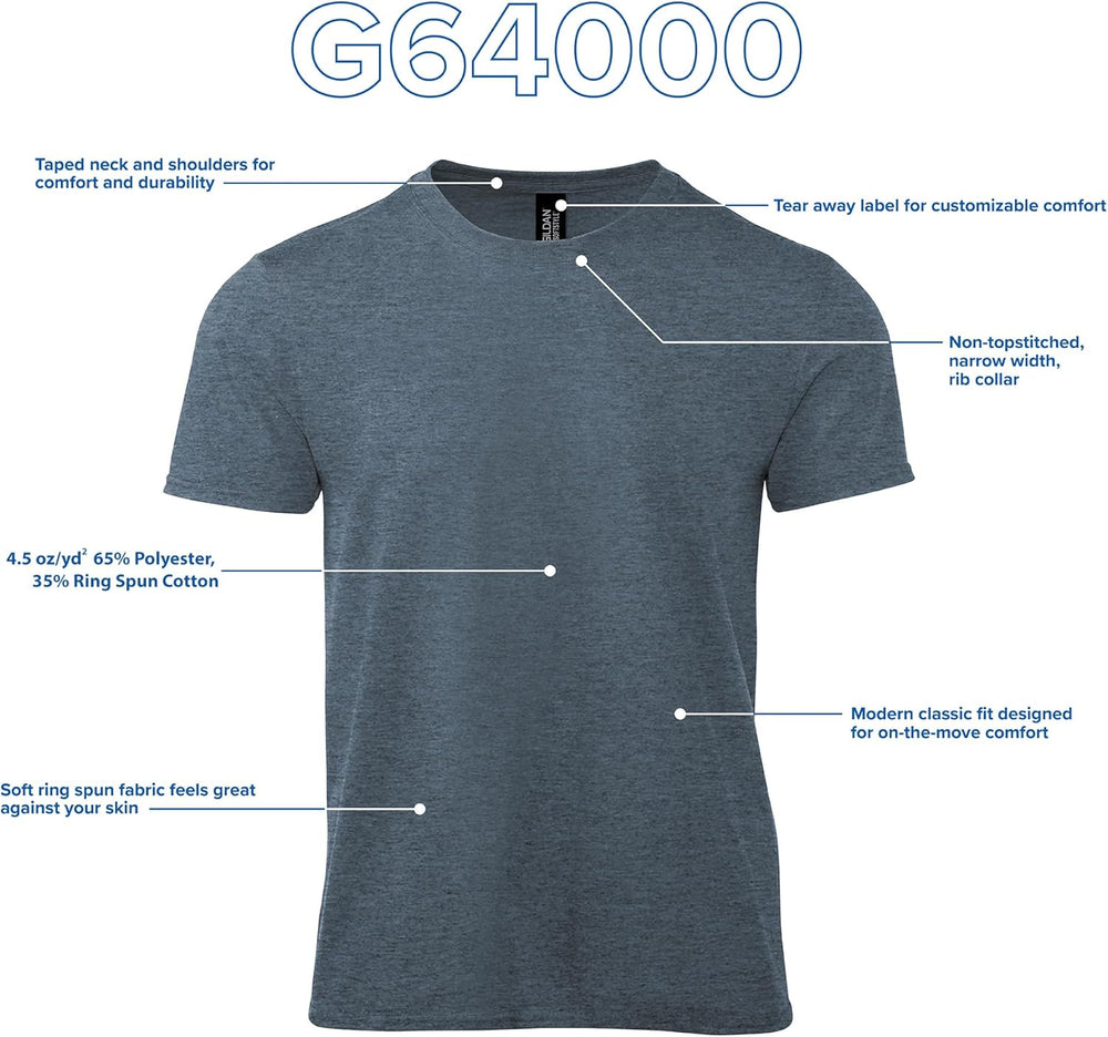Gildan Adult Softstyle Cotton T-Shirt, Style G64000, Multipack