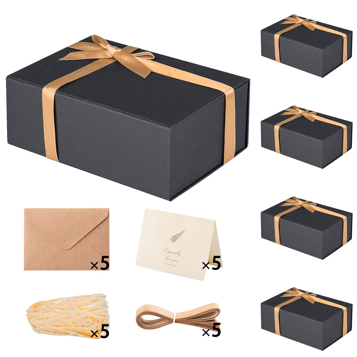 LIFELUM Green Gift Box for Presents 1 Pack 13.85 x 8.35 x 4.45 inch Big Decorative Large Gift Box for Clothes with Magnetic Lids Luxury Accessories Card, Ribbon, Filler,Sticker