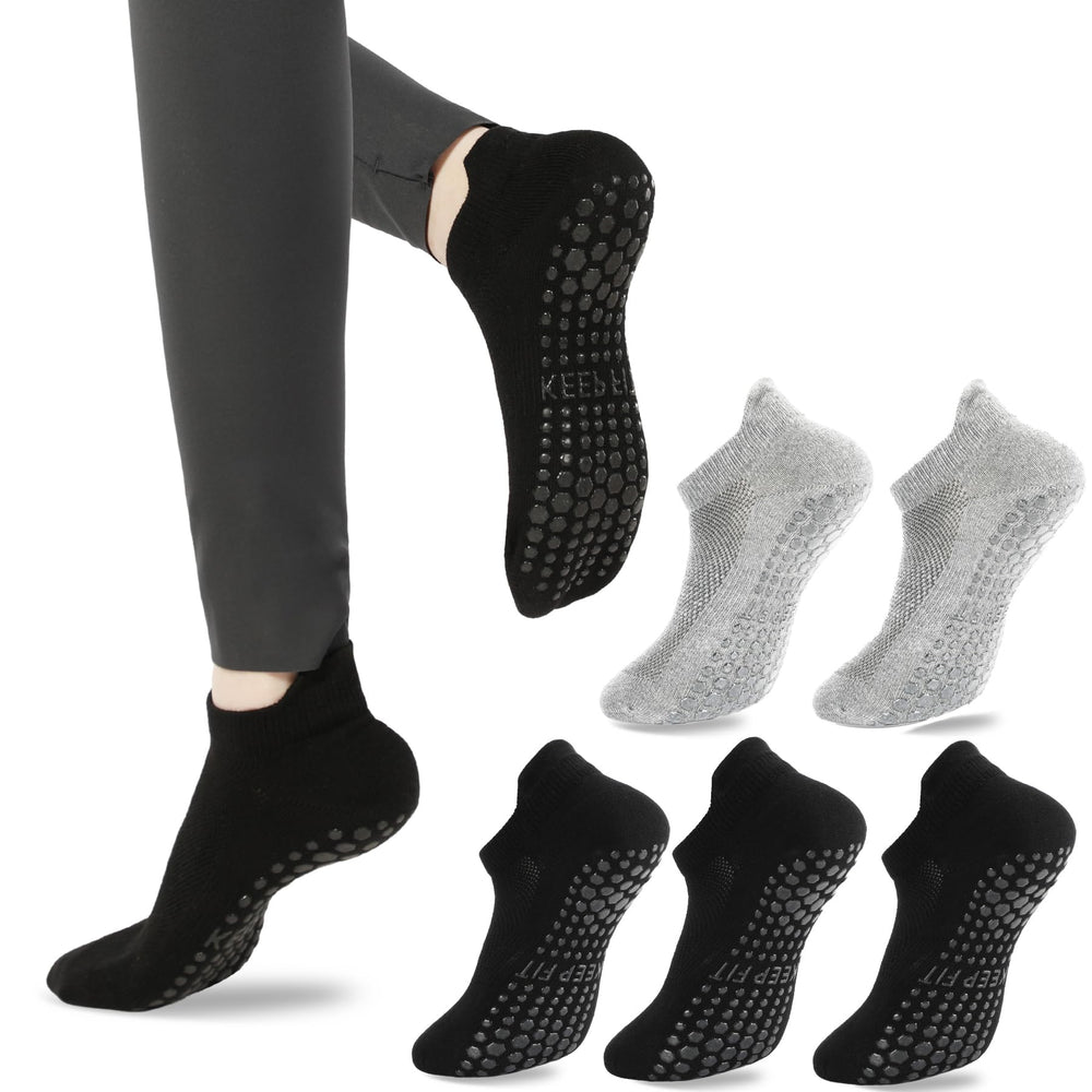 loudashuaiqi Grip Pilates Socks Non Slip Athletic Yoga Socks with Grips for Women Grippy socks for Hospital Workout Barre