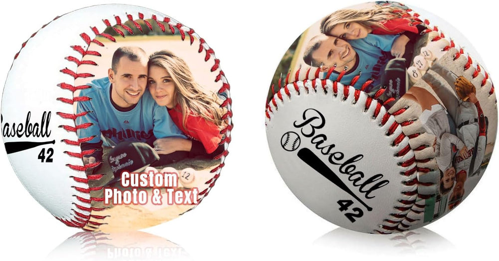 Personalized Baseball with Photo, Custom Text Leather Baseball, Customizable Commemorative Display Ball, Father's Day Valentine's Day or Retirement Gift, for Coach Players
