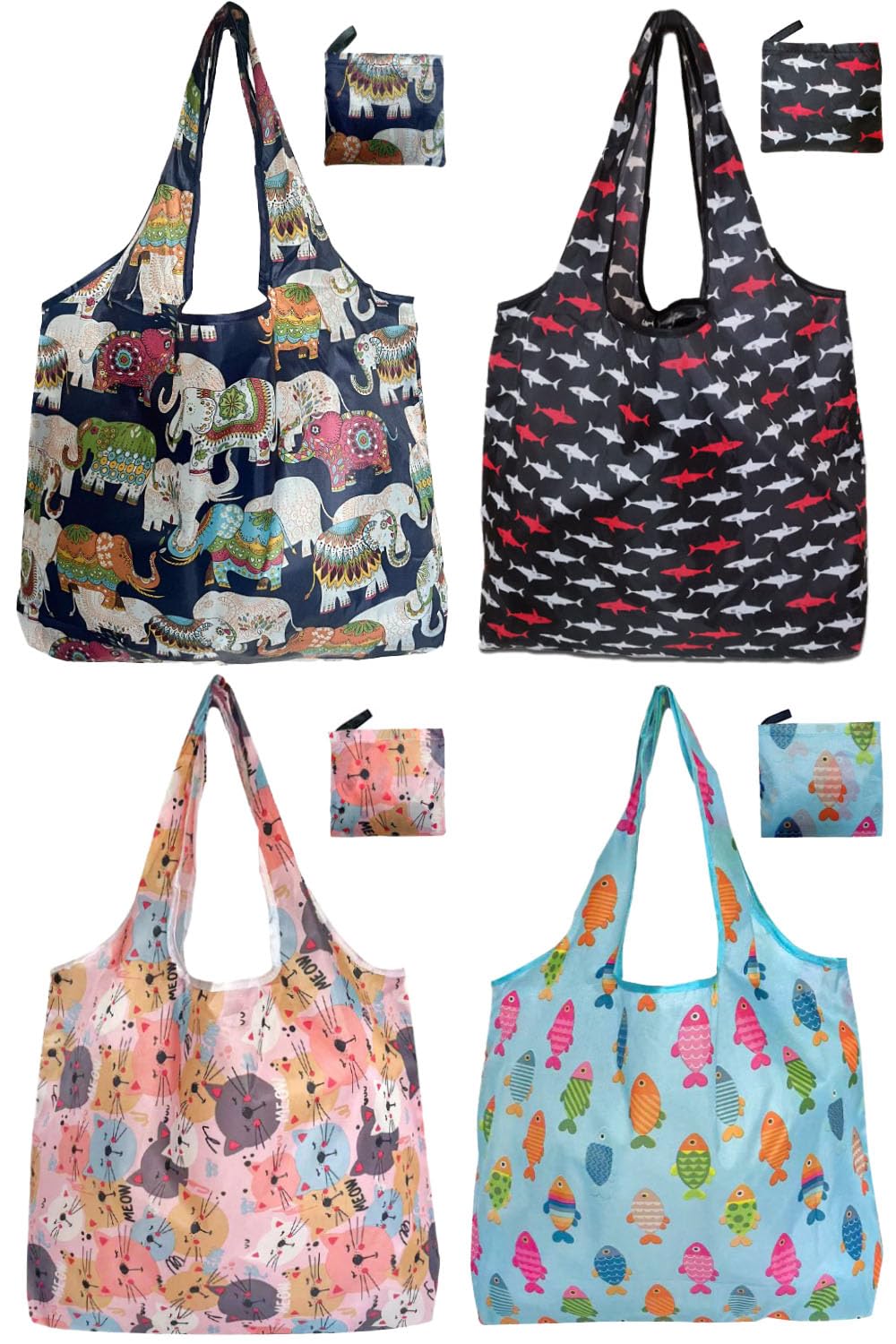Reusable Grocery Bags, 6 Pack 50Lbs Foldable Fashion Washable Shopping Bags, Large Boho Tote Bags For Groceries, Bulk Market Cloth Storage Bags, Utility Aesthetic Personalized Gifts For Women