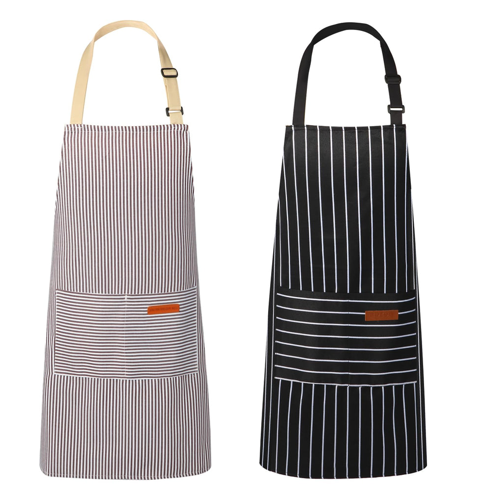 VALOME 2 Pack Kitchen Aprons, Apron for Cooking with 2 Pockets, Unisex Adjustable Neck Strap Chef Aprons for Men Women