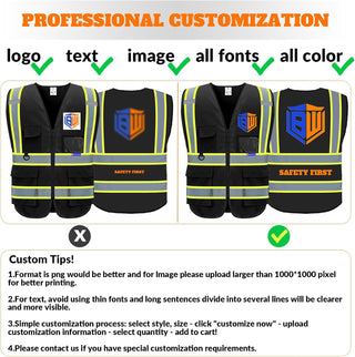 BeautyWill Custom Safety Vest Logo Class 2 High Visibility Reflevtive Vest Outdoor Protective Workwear