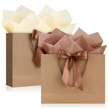 JMANNI Gift Bags with Handles, 13” Medium Gift Bag for Presents, 1 Pcs Bags with 2 Tissue Paper and 1 Cards for Graduation Baby Shower Wedding Fathers Day Mother's Day Birthday Party（champagne gold）