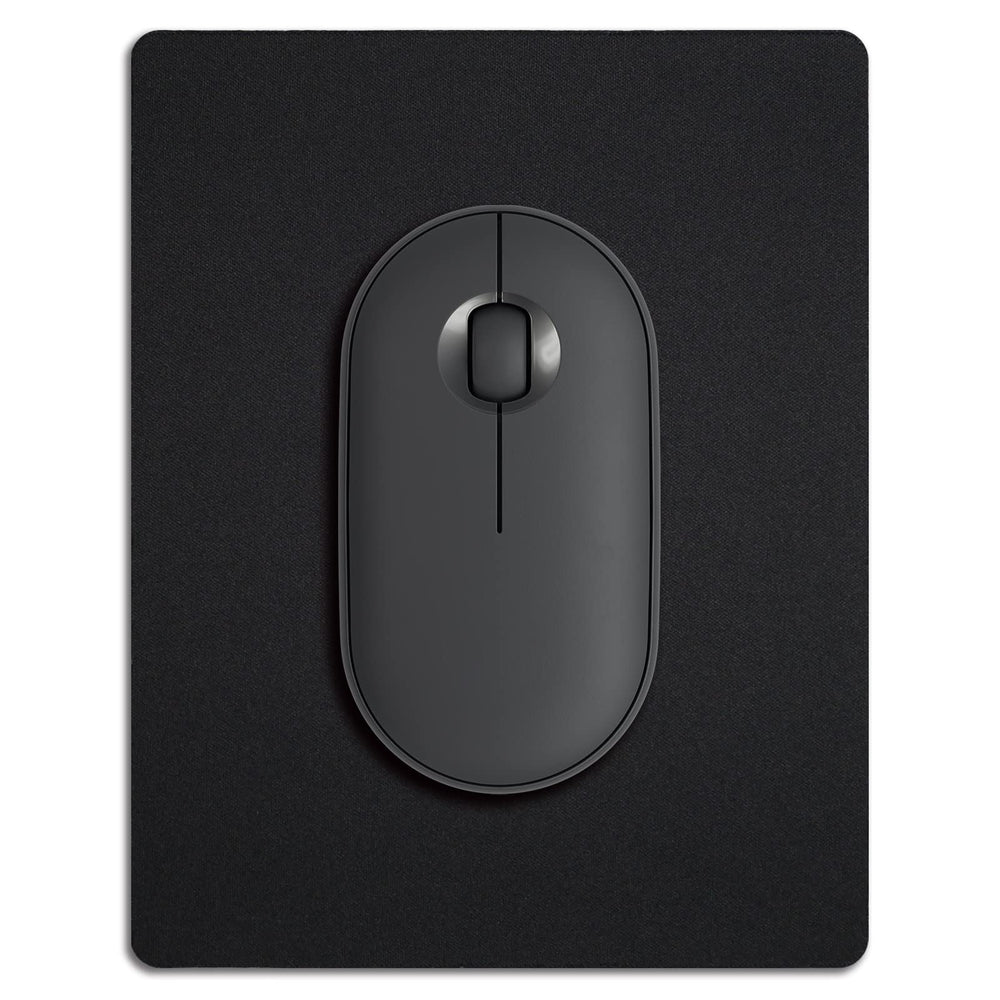 Small Mouse Pad 3 Pack, Mini Mouse Pads for Wireless Mouse and Laptop Computer, Portable Mousepad with Non-Slip Rubber Base & Waterproof Surface - Black -5.5 x 7 in