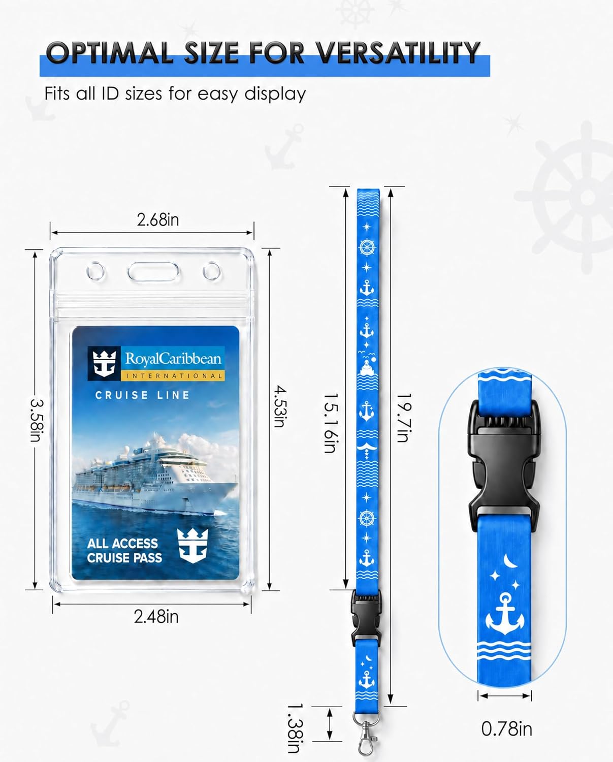 Avorast 5 Pack Cruise Lanyards for Ship Cards, Cruise Essentials 2026 for Carnival, Royal Caribbean, NCL, Lanyards for ID Badges with Detachable Buckle & Waterproof ID Badge Holders (Mix)