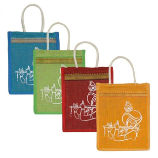 LOVENSPIRE Printed Jute Burlap Tote Gift Bags – Ideal for Wedding, Housewarming Favors, & Traditional Indian Return Gifts