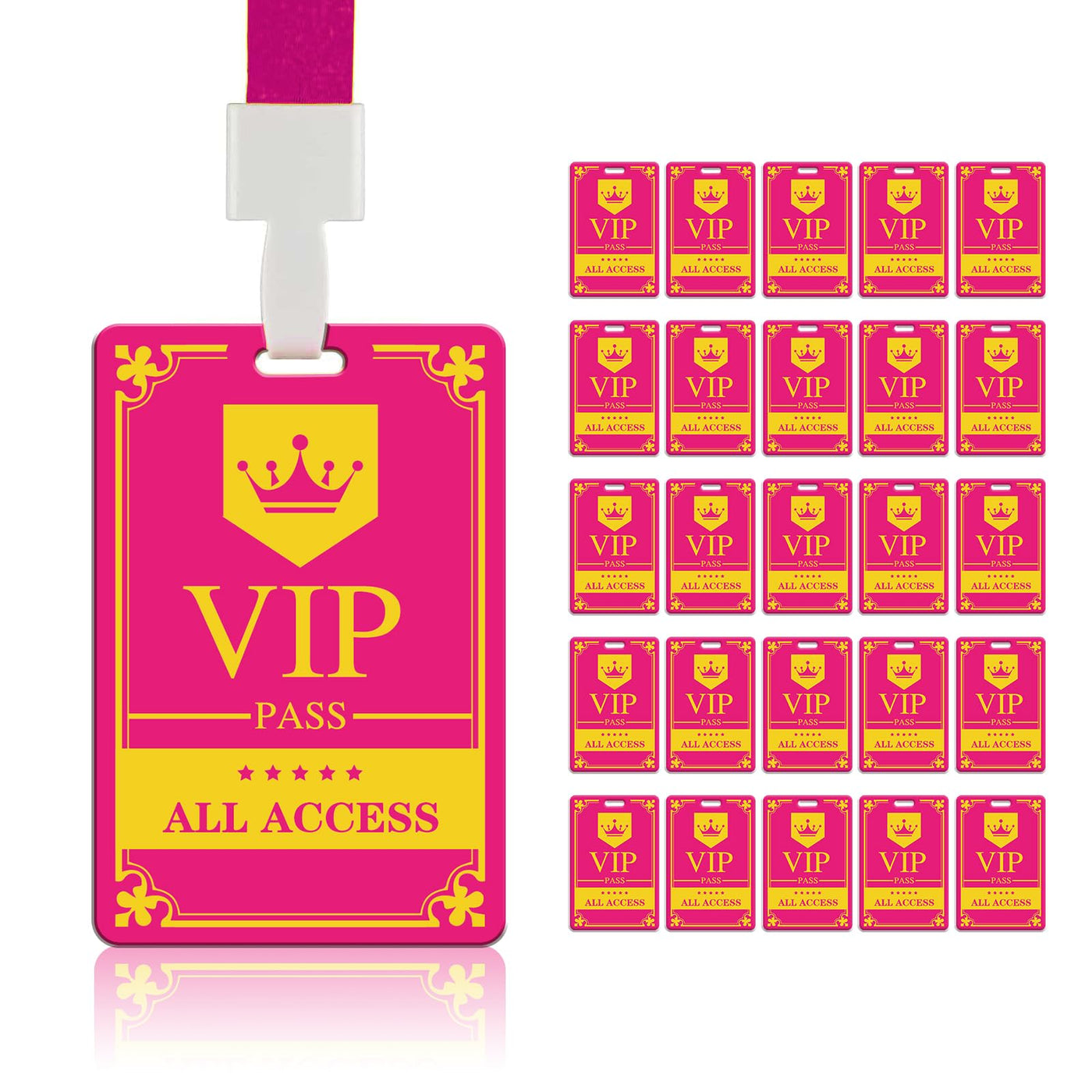 Event Staff Lanyards 25pcs - Reusable & Flexible PVC ID Badges for Office, School, Events,Durable Anti-Bend Plastic Cards for Exhibition Guests by OSTENBIG (Green)