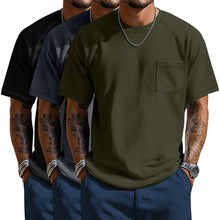 Neer 3 Pack Big and Tall Shirts for Men with Pocket XL-5XL Plus Size Crew Neck Raglan Short Sleeve Summer Casual T Shirts Tee