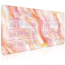 2026-2027 Two-Year Calendar Desk Pad, Large Waterproof Mouse Pad with Stitched Edges Non-Slip Rubber Base, Multi-Functional Desk Mat for Office Home Gaming Business
