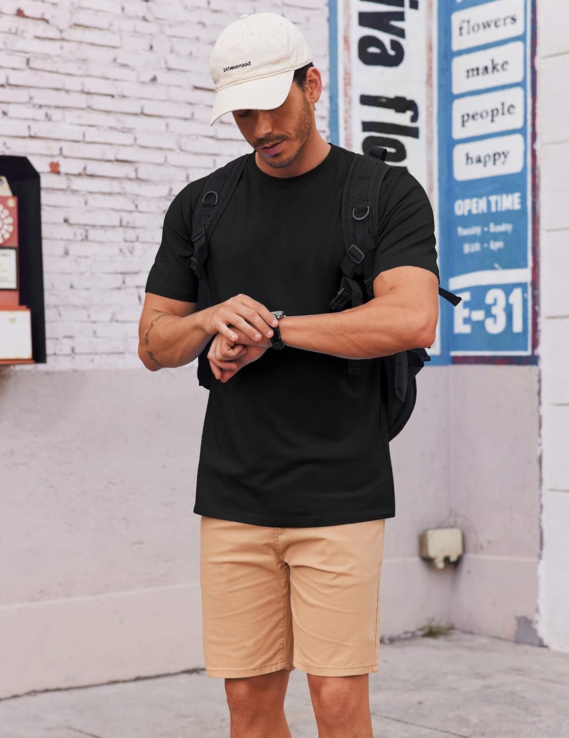 COOFANDY Men's T Shirt Short Sleeve Cotton Blend T-Shirts Crew Neck Casual Summer Basic Tee Shirts