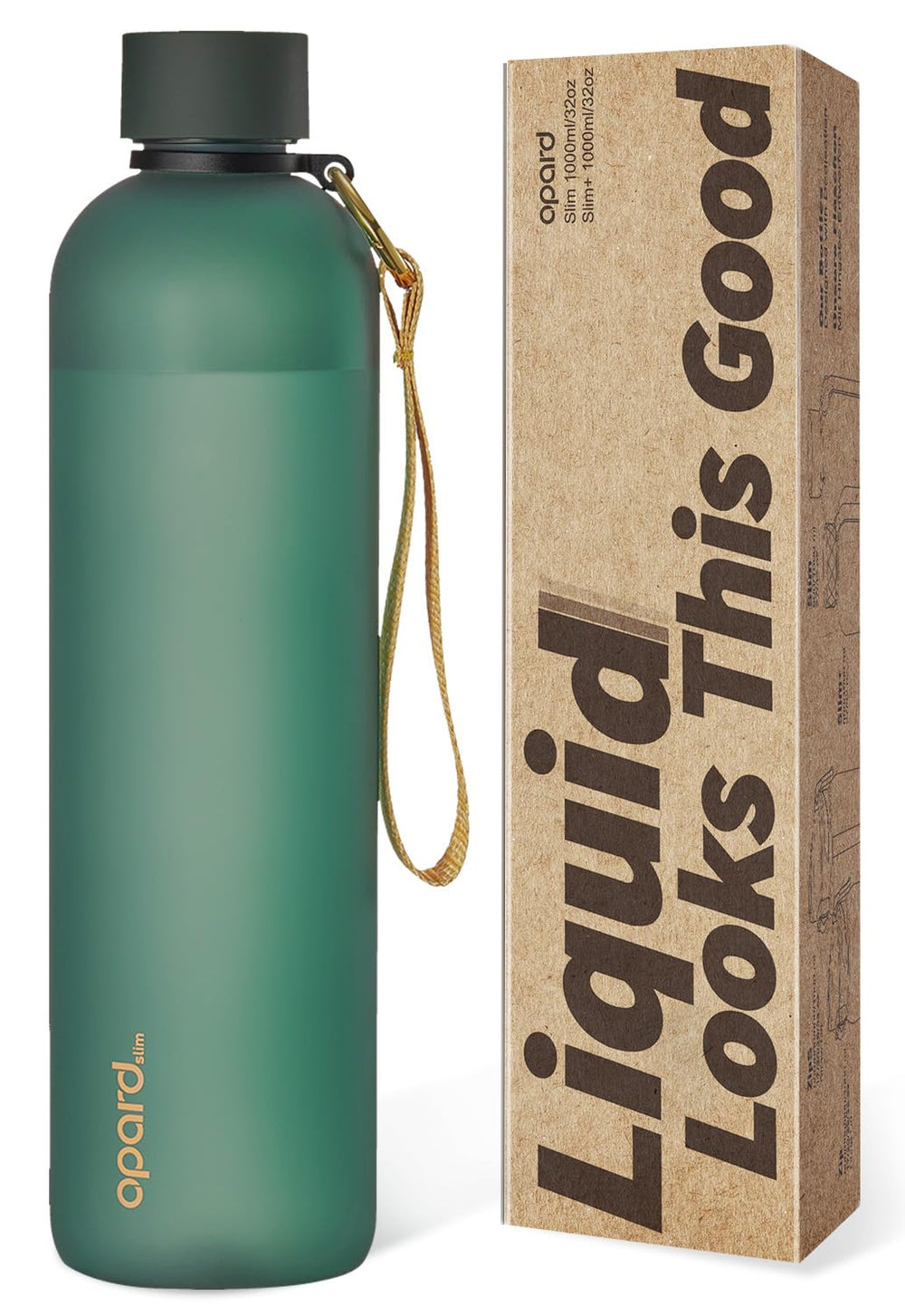 Opard Slim Water Bottle 27oz, Dishwasher Safe Plastic Water Bottle BPA-Free, Leakproof Screw Top, Cream White, Reusable for Travel School Sport Gym Hiking