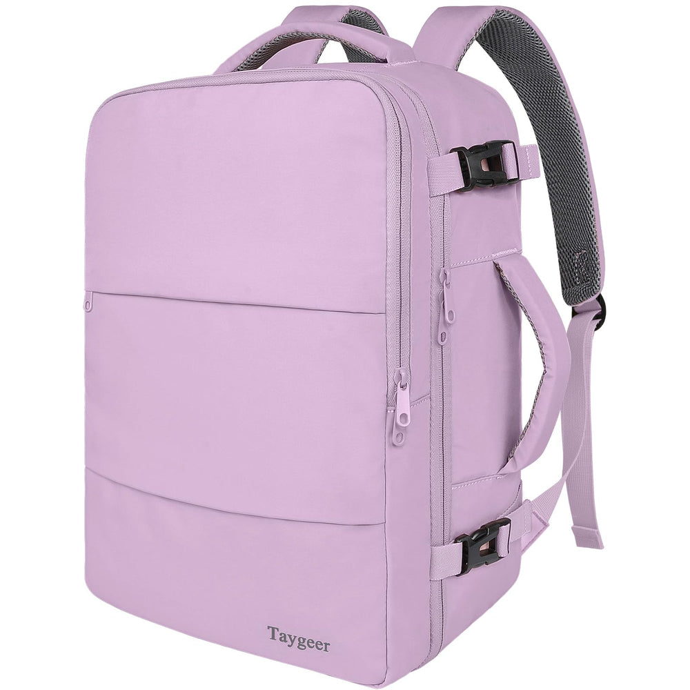 Taygeer Travel Backpack for Women, Carry On Backpack with Water Bottle Pocket & Shoe Pouch, TSA 15.6inch Laptop Mochila Flight Approved, Nurse Bag Casual Daypack for Weekender Business Hiking, Pink