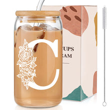 DWTS DANWEITESI Birthday Gifts for Women: Initial Glass Cup as Office Graduation Memorial Holiday Personalized Gifts - for Teacher Employee Nurse Coworkers Bridesmaid Bride - R Aesthetic Cup