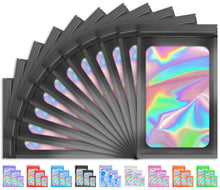 100 PCS Holographic Bags, Smell Proof Bag, Resealable Gift Bags, Clear Bags for Food Storage, Party Favor Bag, Mylar Sample Bag for Jewelry, Lipgloss, Eyelash | Pink, 2.4x3.9 Inch