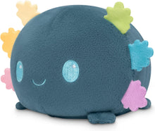 TeeTurtle - Plushie Tote Bag - Blue + Rainbow Axolotl - From the creators of the Original Reversible Octopus Plushie - Take Your Plush Pal Wherever You Go!