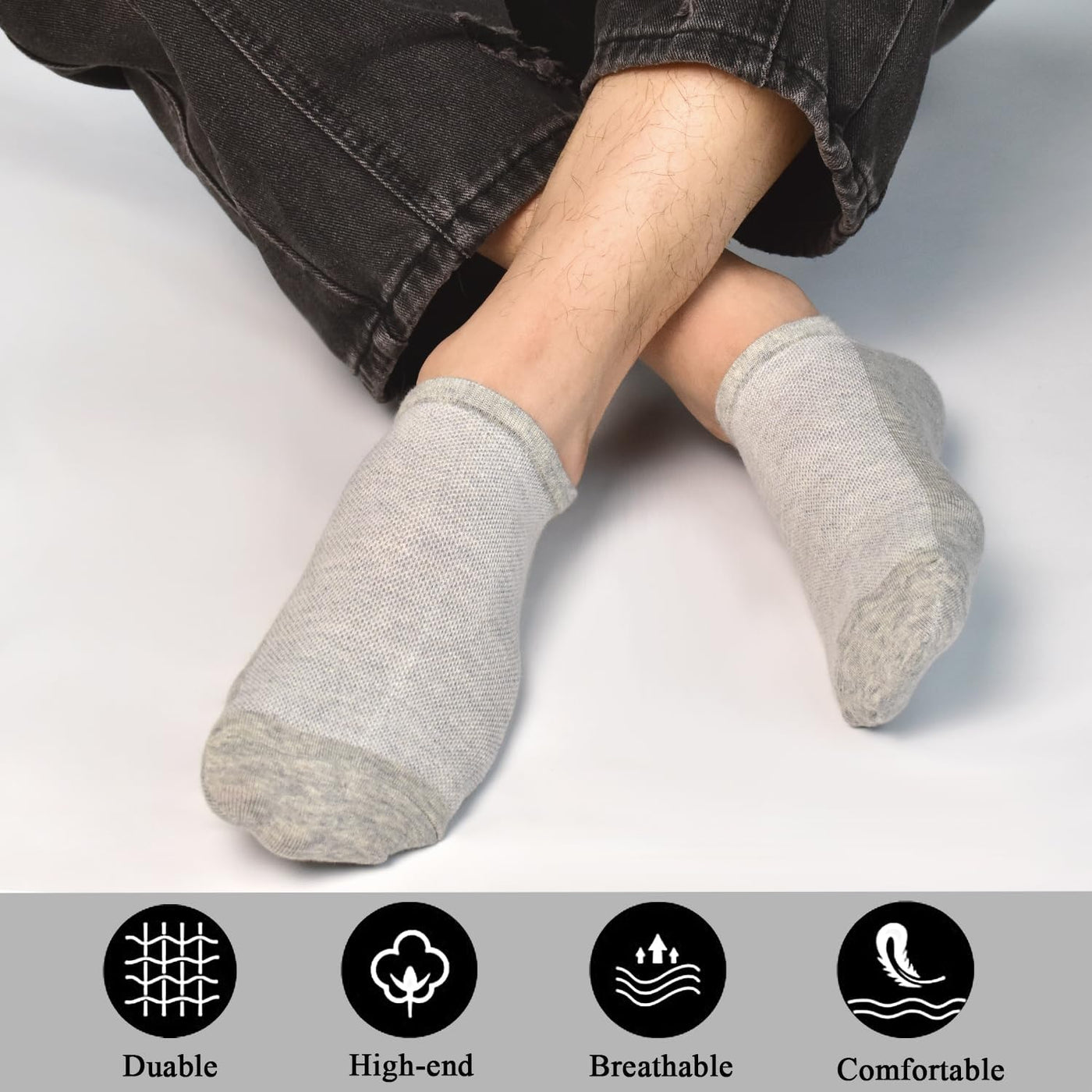 SkiBeaut Men Socks 4 or 8 Pairs No Show Low Cut Casual Athletic Running Cotton Invisible Socks US Size 6-12