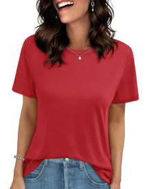 GAYHAY T Shirts for Women - Short Sleeve Spring Summer Tops Soft Basic Tees Beach Vacation Clothes for Casual 2026