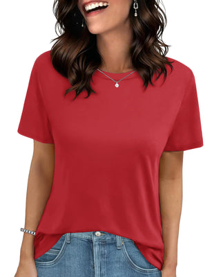 GAYHAY T Shirts for Women - Short Sleeve Spring Summer Tops Soft Basic Tees Beach Vacation Clothes for Casual 2026