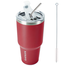 BJPKPK 30oz Stainless Steel Tumbler Color Block Insulated Tumblers Cup with Lid and Straw, Double Walled Travel Coffee Mug,Mint