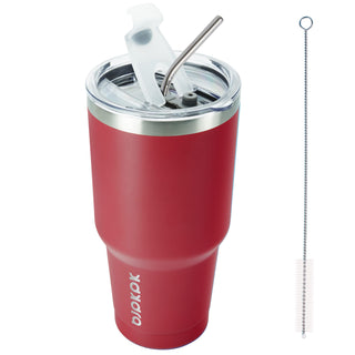 BJPKPK 30oz Stainless Steel Tumbler Color Block Insulated Tumblers Cup with Lid and Straw, Double Walled Travel Coffee Mug,Mint