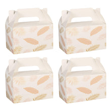 NyuOurea 10 PCS Green Leaf Gable Favor Treat Boxes, 6.5 x 4 x 4 Inches Gift Box with Handle, Goodie Boxes for Candy, Cookie, Tea, Spring Picnic, Baby Shower Party, Garden Wedding, Birthday, Graduation