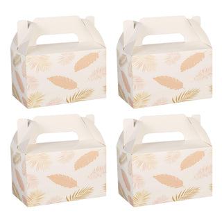 NyuOurea 10 PCS Green Leaf Gable Favor Treat Boxes, 6.5 x 4 x 4 Inches Gift Box with Handle, Goodie Boxes for Candy, Cookie, Tea, Spring Picnic, Baby Shower Party, Garden Wedding, Birthday, Graduation
