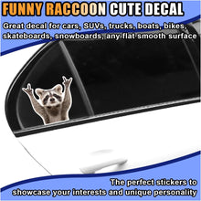 Funny Rocking Raccoon Sticker Decal - Cute Car Window Decal Waterproof Vinyl Sticker, 5.11×4.42 Inch Raccoon Pattern Car Laptop Wall Window Bumper Sticker (1PC)