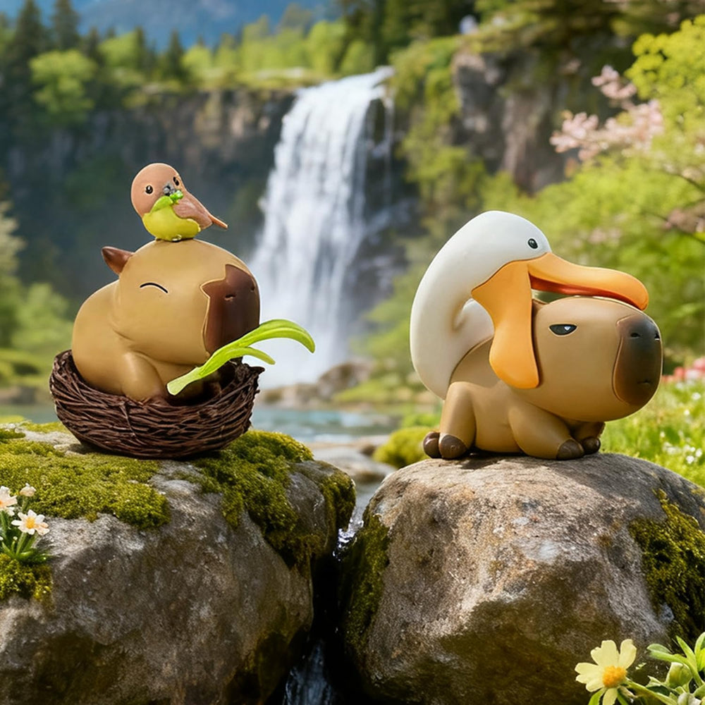 Forest Capybara Blind Box Figures, Random Design Action Figures Collectible Toys Home Decorations for Gifts, Single Box
