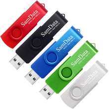 SamData 32GB USB Flash Drives 2 Pack 32GB Thumb Drives Memory Stick Jump Drive with LED Light for Storage and Backup (2 Colors: Black Blue)