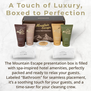 20 Display Ready Boxed Amenity Kits with Premium Hotel Toiletry Essentials - 1 oz Shampoo, Conditioner, Body Wash, Body Lotion, 1.2 oz Guest Soap & 2 Makeup Remover Wipes - Air bnb & Vacation Rentals