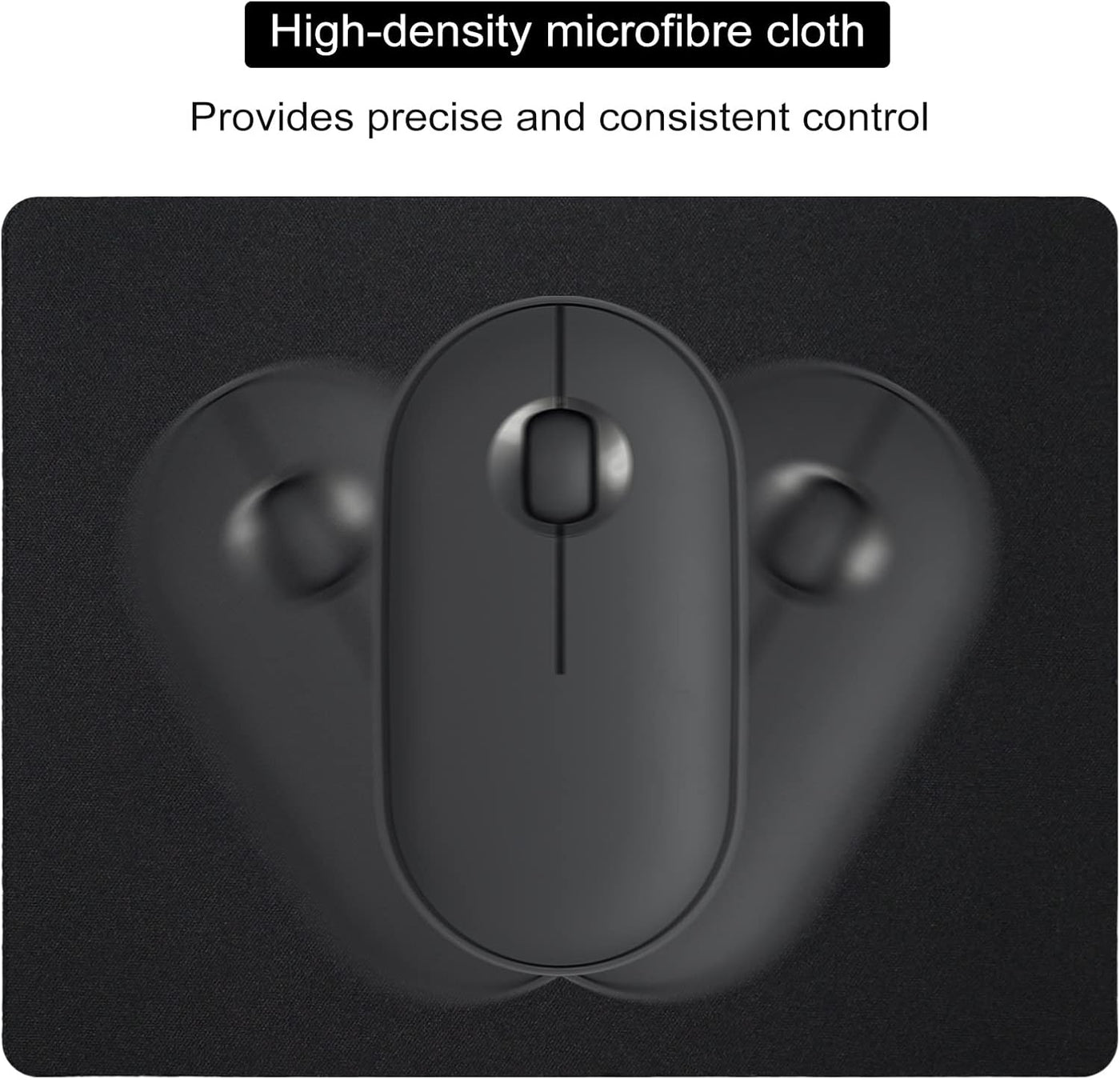 Small Mouse Pad 3 Pack, Mini Mouse Pads for Wireless Mouse and Laptop Computer, Portable Mousepad with Non-Slip Rubber Base & Waterproof Surface - Black -5.5 x 7 in