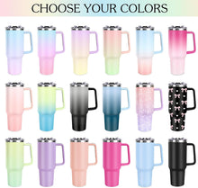 Personalized 40 oz Tumbler with Handle and Straw, Custom Tumbler with Picture, Logo, Text, Stainless Steel Travel Coffee Mug Cup, Personalized Gifts For Women Men Birthday Mother's Day Father's Day