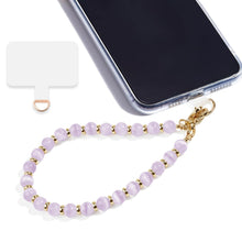 Marble Beaded Phone Wrist Strap,Detachable Phone Bracelet Strap with Tether Tab,Hands-Free Wristlet Strap (Rose Quartz)