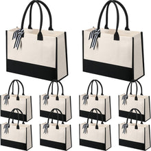 Silkfly 10 Pack Tote Bag for Women Gift Bags Canvas Tote Bag with Zipper Inner Pocket Birthday Bridesmaid Gifts for Women