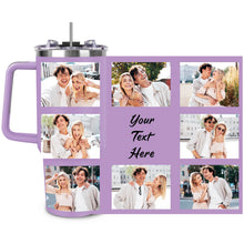 Personalized 40 oz Tumbler with Handle and Straw, Custom Tumbler with Picture, Logo, Text, Stainless Steel Travel Coffee Mug Cup, Personalized Gifts For Women Men Birthday Mother's Day Father's Day