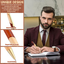 Zhanmai 3 Sets Wooden Ballpoint Pen Sets for Men Gift with Business Pen Case Display, Appreciation Gifts for Men Christmas Birthday Employee Office Supplies, Thank You Gifts for Dad Father