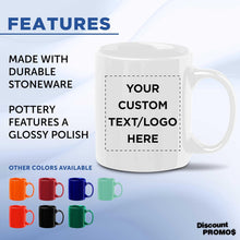 Father’s Day Custom Ceramic Coffee Mugs 11 oz. Set of 10/50/100, Personalized Bulk Pack - Coffee Cup Set, Iced Coffee Cup, Gaming Mug for Dad - White