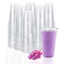 TashiBox 100 Count - 16 Ounce Plastic Cups, Ice Coffee Cups To Go - Crystal Clear PET Party Cups