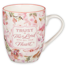 Christian Art Gifts Inspirational Ceramic Coffee & Tea Scripture Mug for Women: Trust in the Lord Encouraging Bible Verse, Microwave & Dishwasher Safe Lead-free, Multicolor Floral, Light Green, 12 oz.