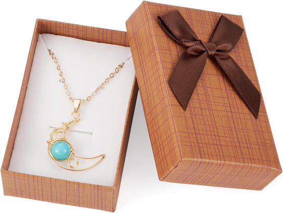 Craftdady 12 pcs Jewelry Gift Box Set Empty Packaging Cases with Bowknot Rectangle Cardboard Paper Jewelry Boxes with Lid for Necklaces Rings Earrings Pendants Displaying (BurlyWood) - hover image