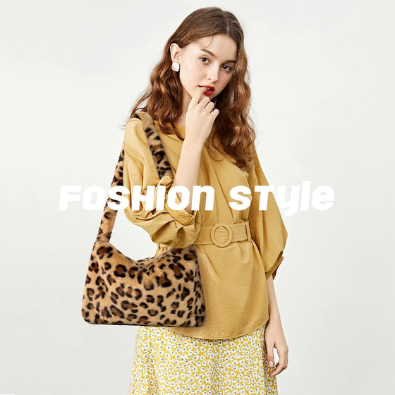 Fuzzy Tote Bag Y2K Fluffy Shoulder Bag Women Furry Purse Large Cute Plush Bag Ladies Faux Fur Bag for Autumn and Winter - hover image